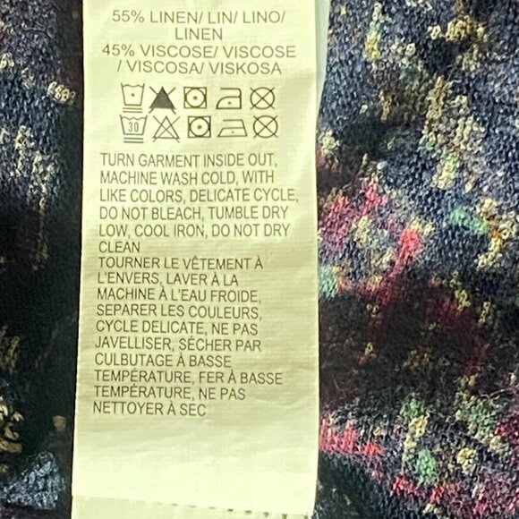 Lucky Brand Verna Floral Paisley Print Dress Linen Blend Sz M #330F - Picture 8 of 8